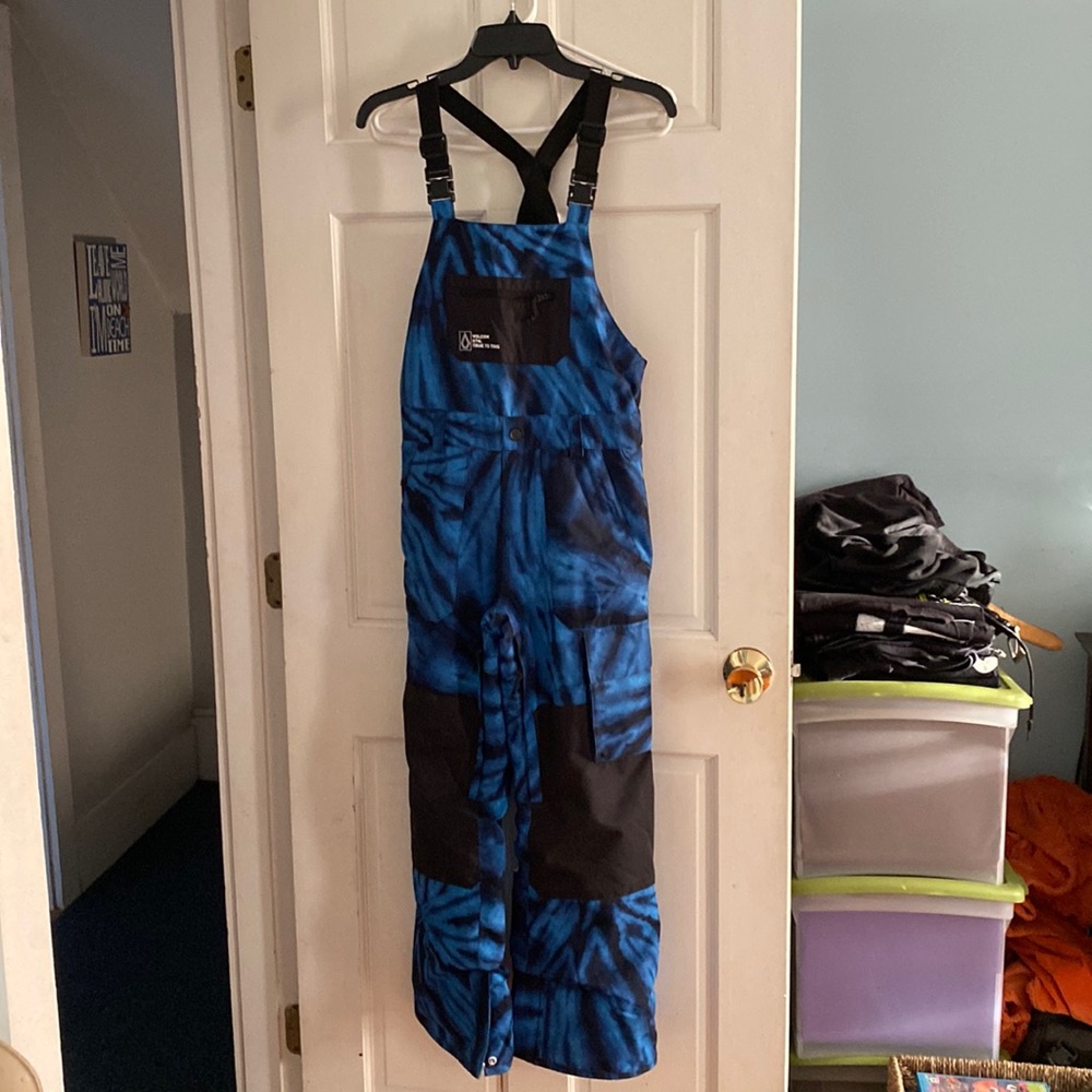 EUC Volcom blue snow pant boys size 12 large